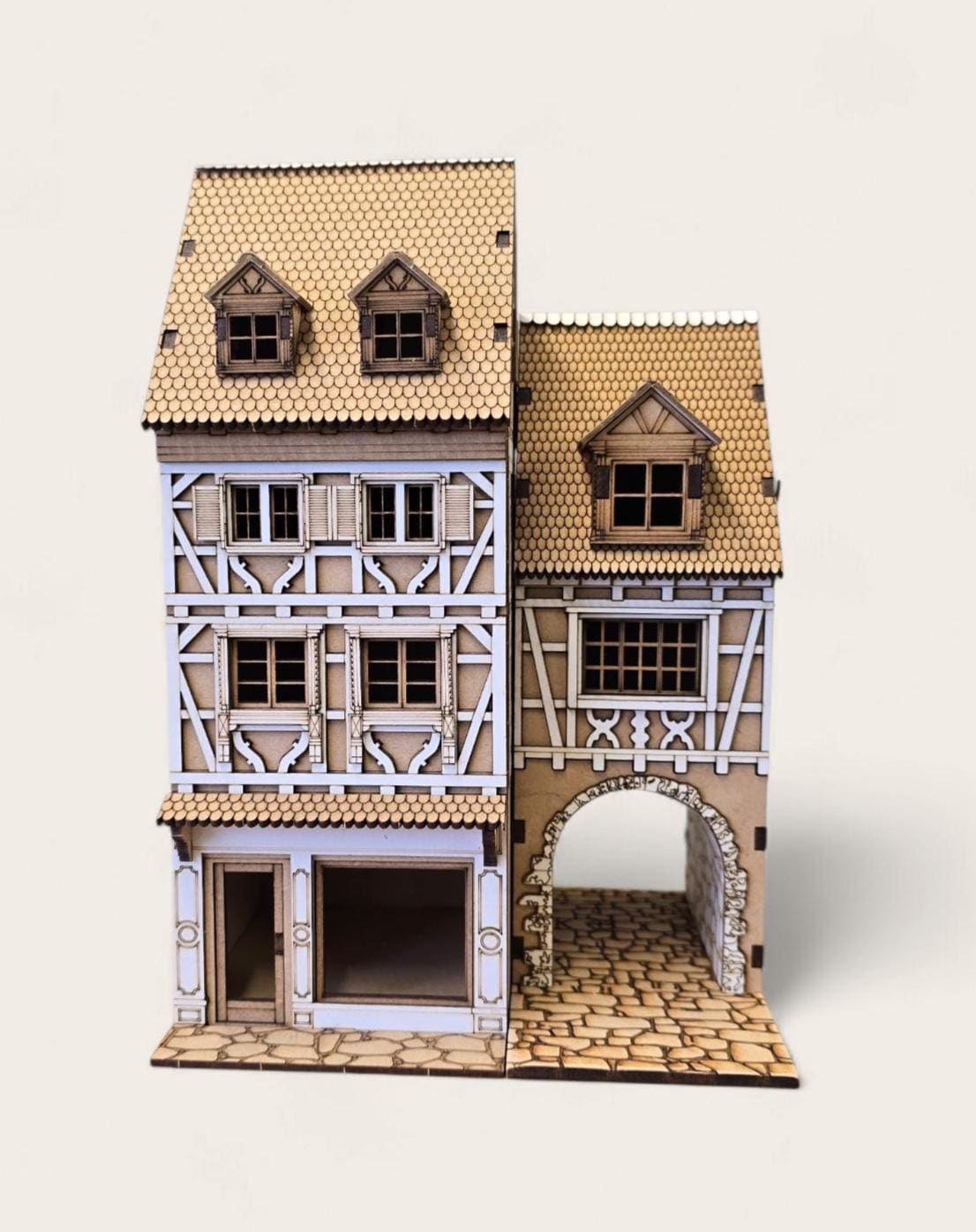 DOLLHOUSE , Miniature kit model "Maison Passage", Timber frame house style kit , 1;48th scale