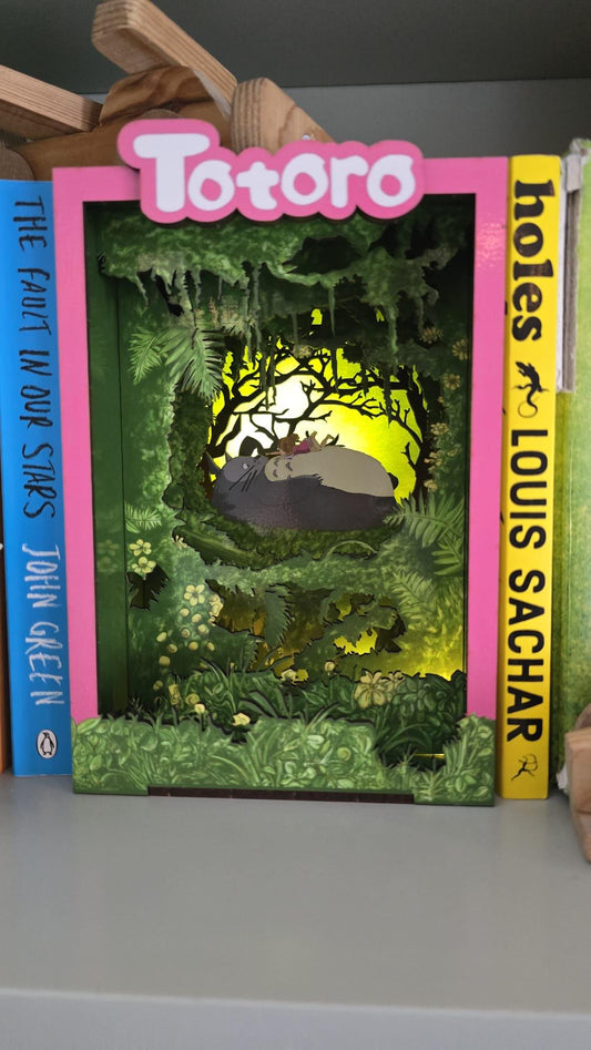 Totoro - Book Nook Kit , UV Printed - DIY Miniature Diorama | Animated Film Inspired