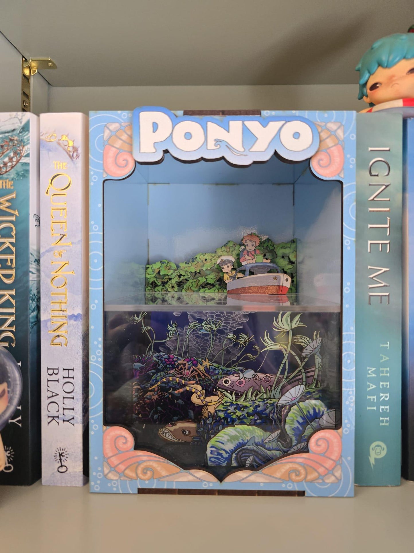 Ponyo Book Nook Kit - UV Printed, DIY Miniature Diorama | Animated Film Inspired