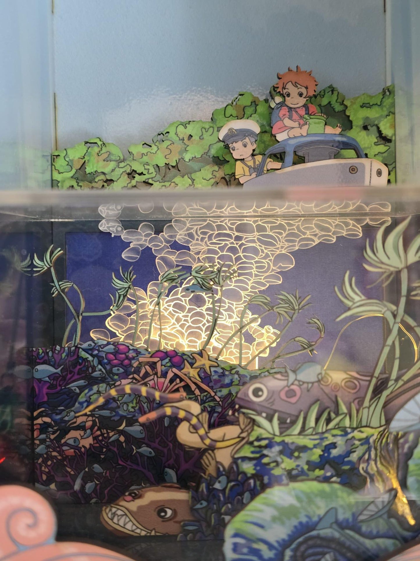 Ponyo Book Nook Kit - UV Printed, DIY Miniature Diorama | Animated Film Inspired