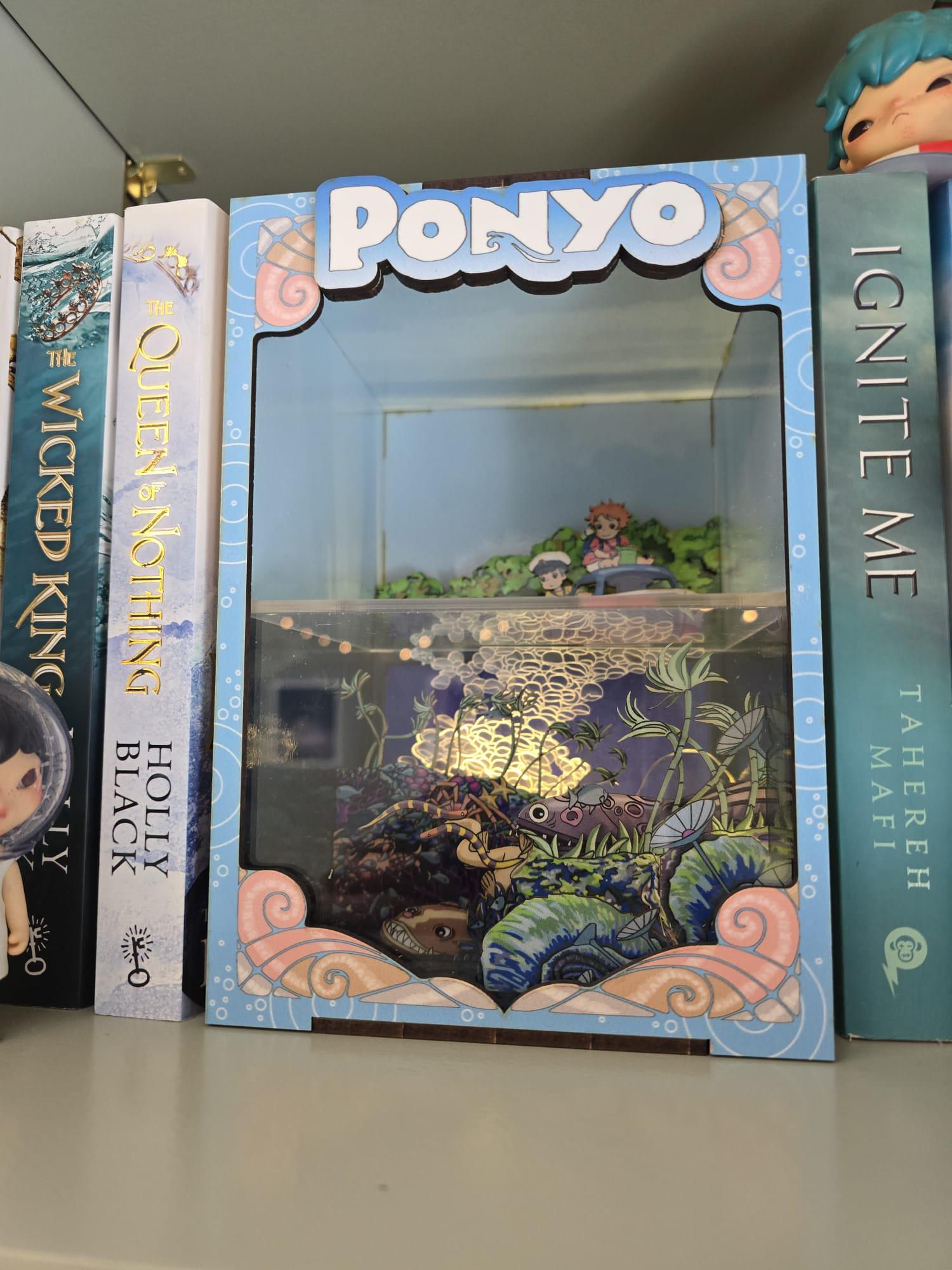 Ponyo Book Nook Kit - UV Printed, DIY Miniature Diorama | Animated Film Inspired