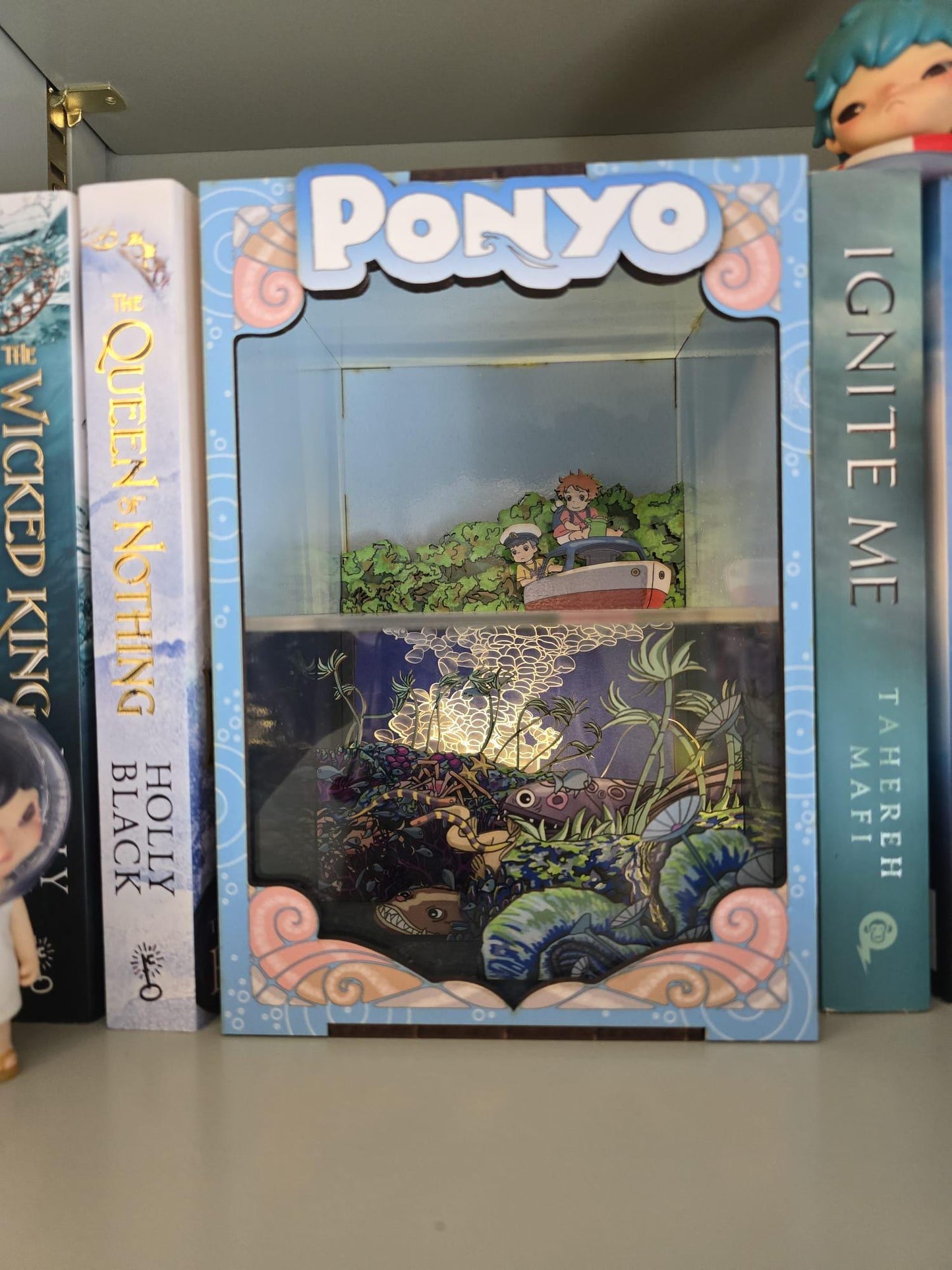 Ponyo Book Nook Kit - UV Printed, DIY Miniature Diorama | Animated Film Inspired