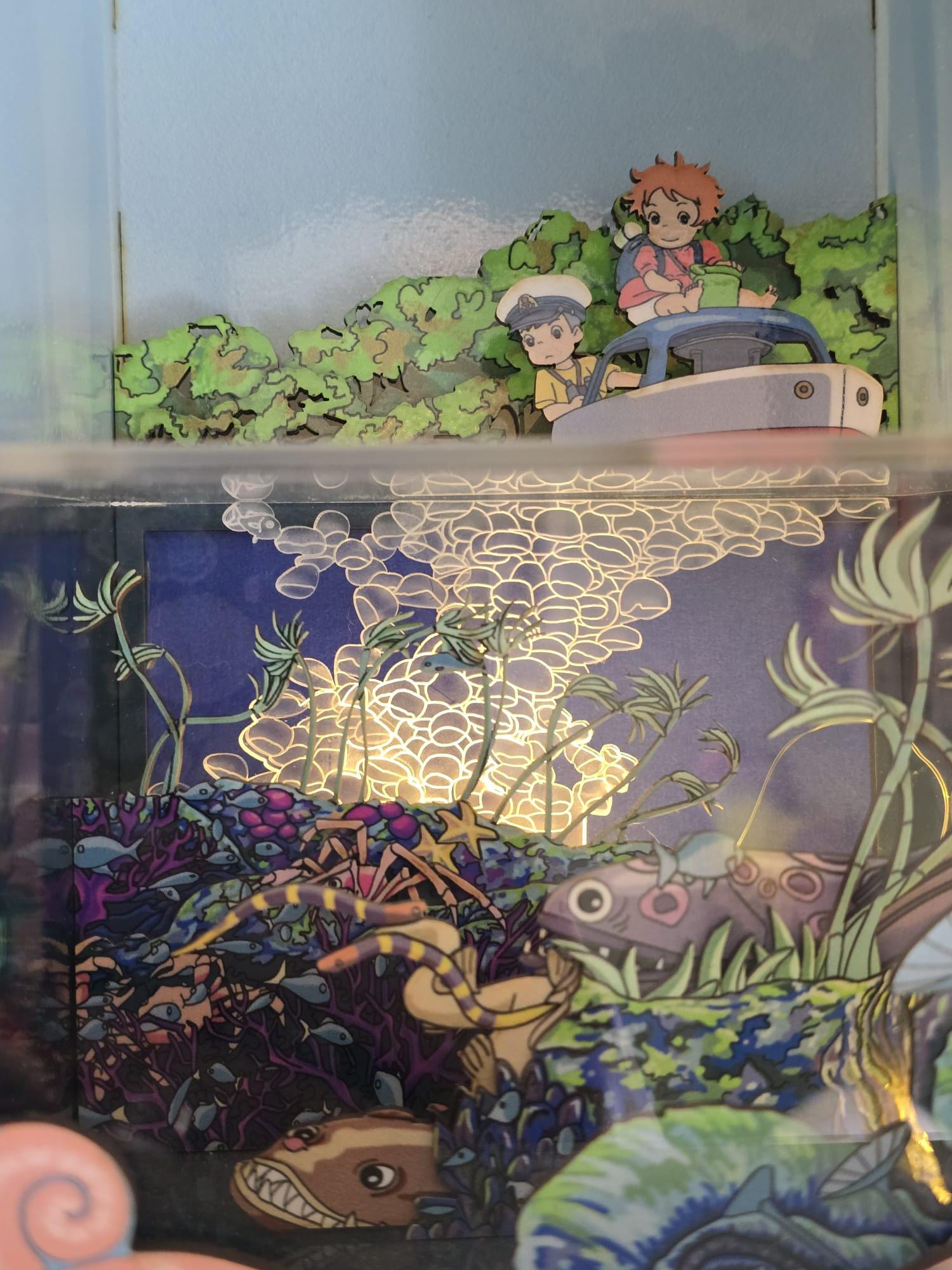 Ponyo Book Nook Kit - UV Printed, DIY Miniature Diorama | Animated Film Inspired