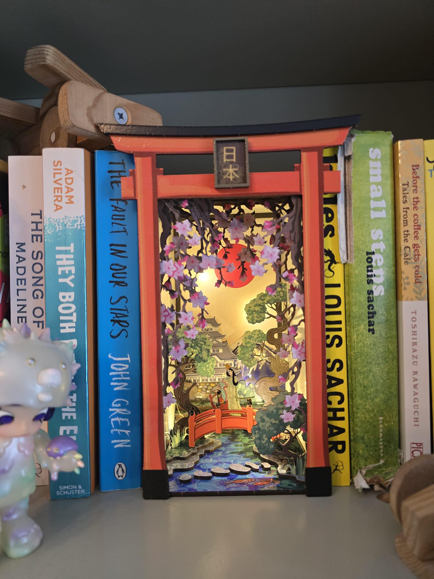 Book Nook / Diorama - Japanese Book Nook Kit/ UV Printed/ Bookshelf insert/ Bookend Puzzle | Cornel73