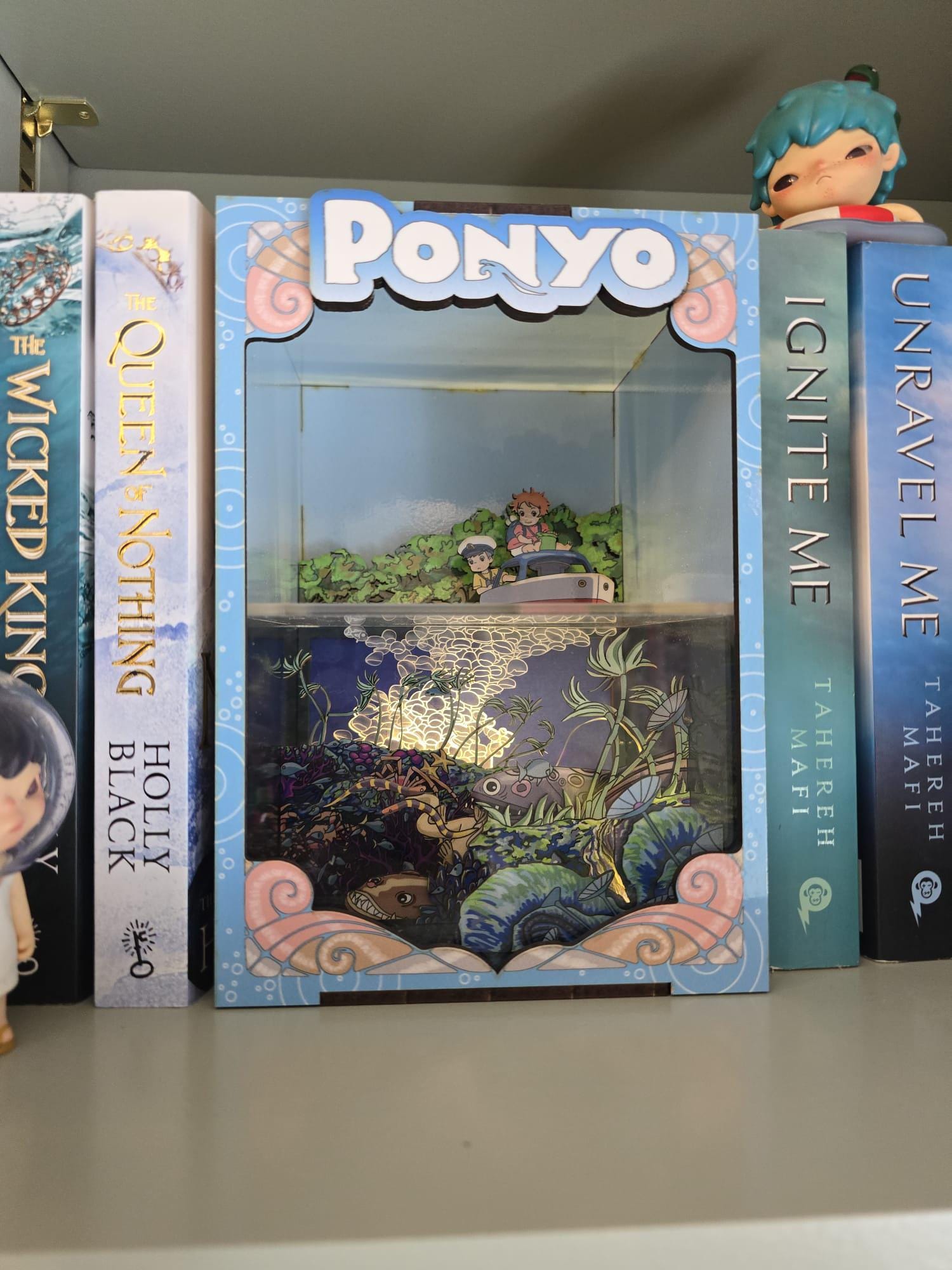 Ponyo Book Nook Kit - UV Printed, DIY Miniature Diorama | Animated Film Inspired