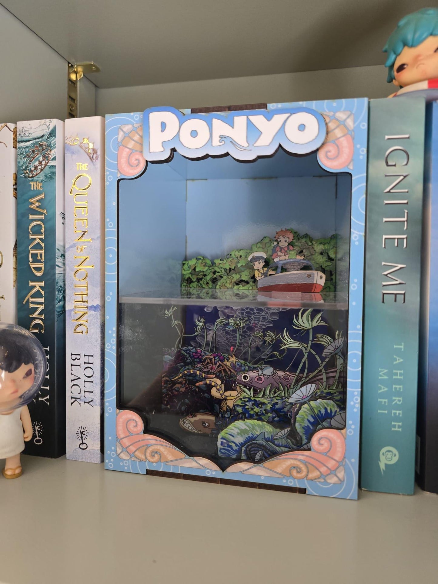 Ponyo Book Nook Kit - UV Printed, DIY Miniature Diorama | Animated Film Inspired
