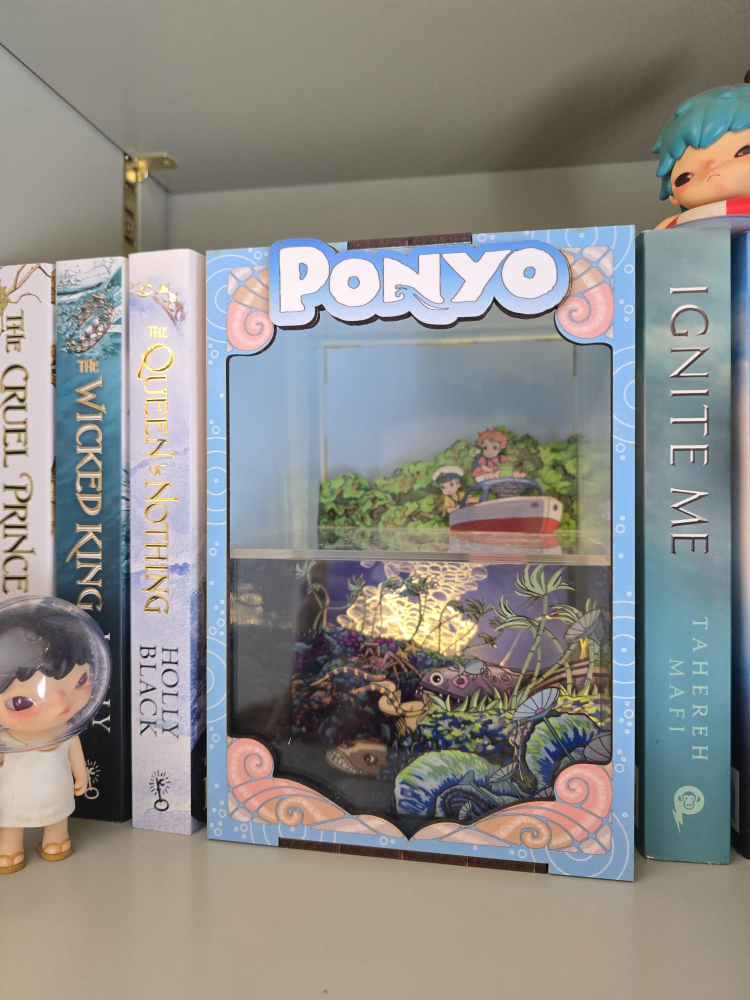 Ponyo Book Nook Kit - UV Printed, DIY Miniature Diorama | Animated Film Inspired