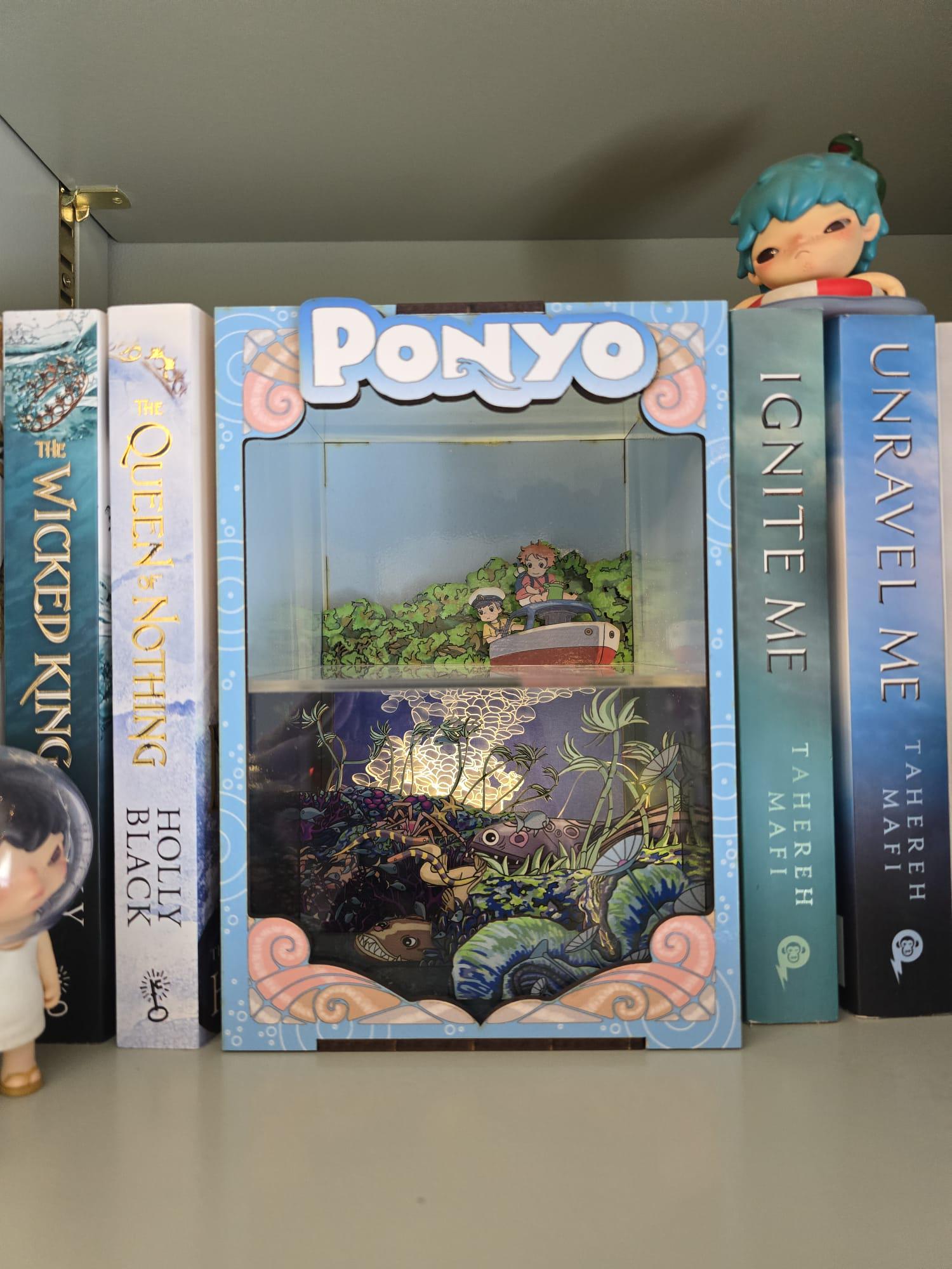 Ponyo Book Nook Kit - UV Printed, DIY Miniature Diorama | Animated Film Inspired