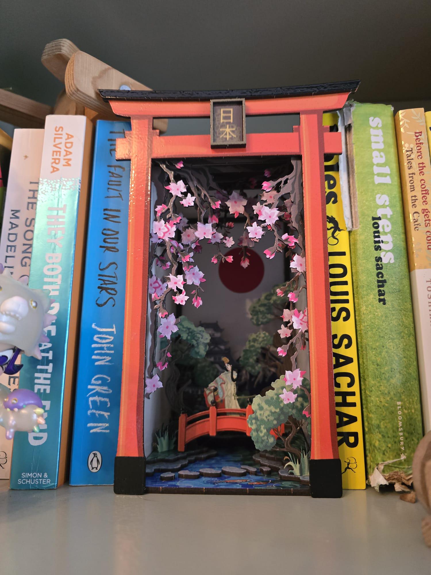 Book Nook / Diorama - Japanese Book Nook Kit/ UV Printed/ Bookshelf insert/ Bookend Puzzle | Cornel73