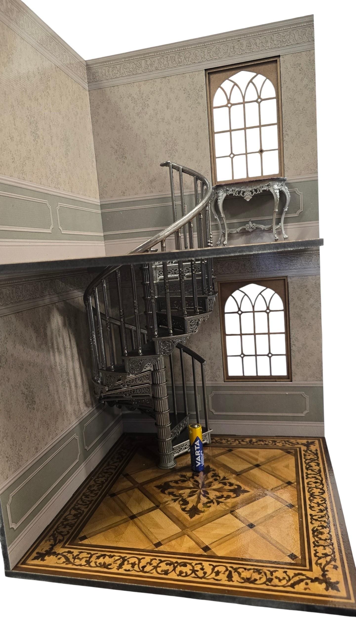 Spiral Staircase - 3D printed in 1;12th scale - Miniature Dollhouses