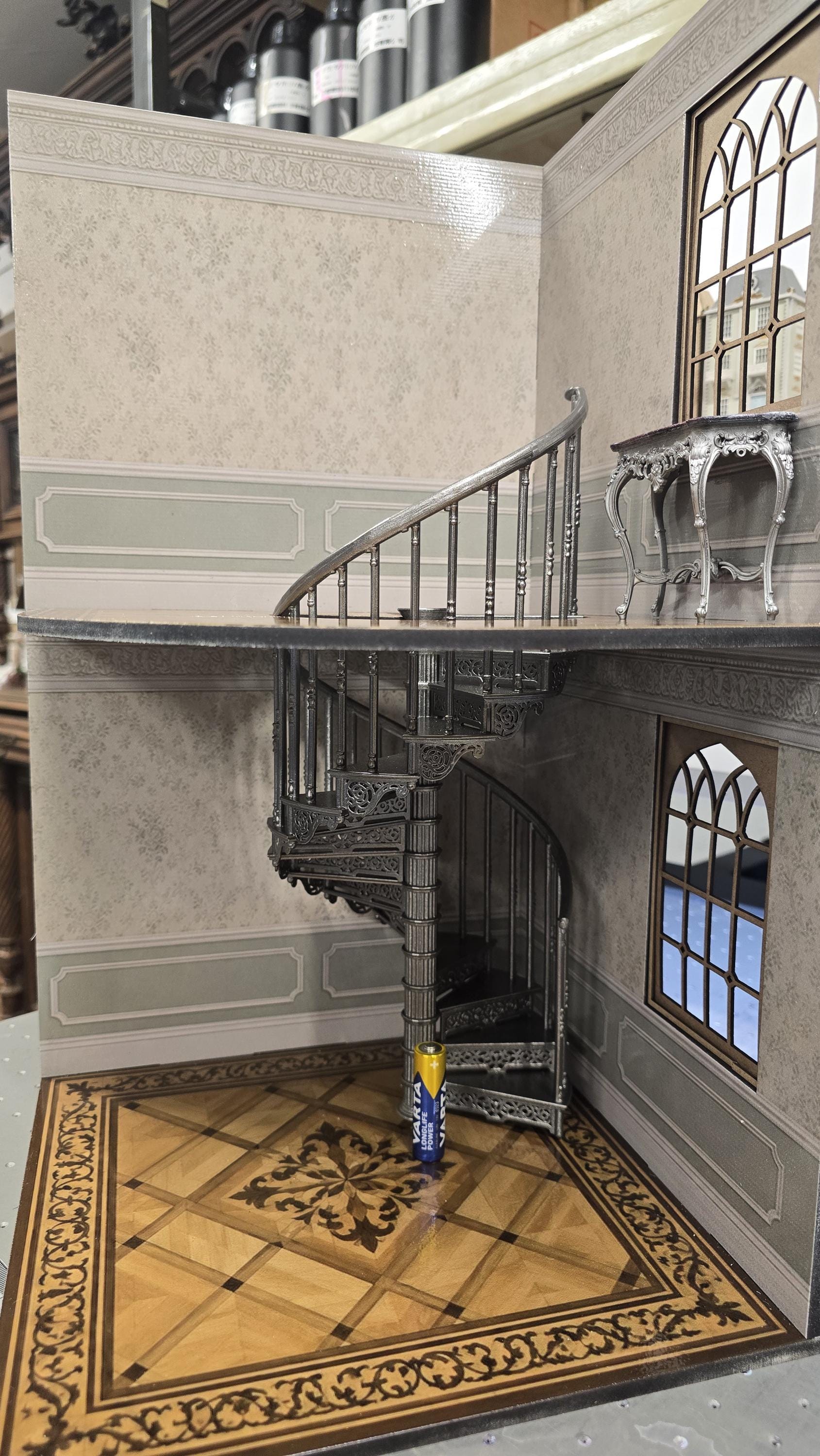 Spiral Staircase - 3D printed in 1;12th scale - Miniature Dollhouses