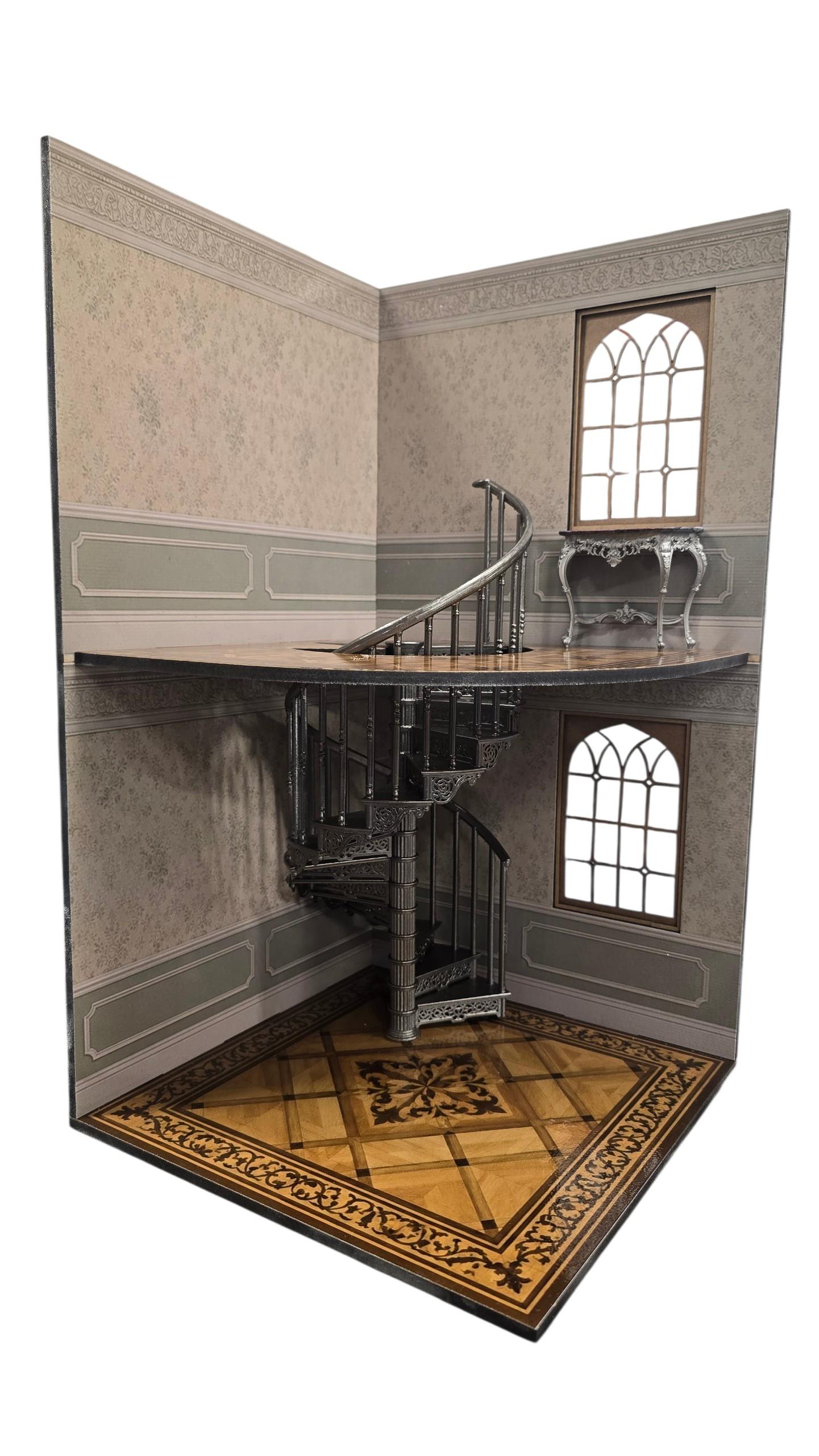 Spiral Staircase - 3D printed in 1;12th scale - Miniature Dollhouses