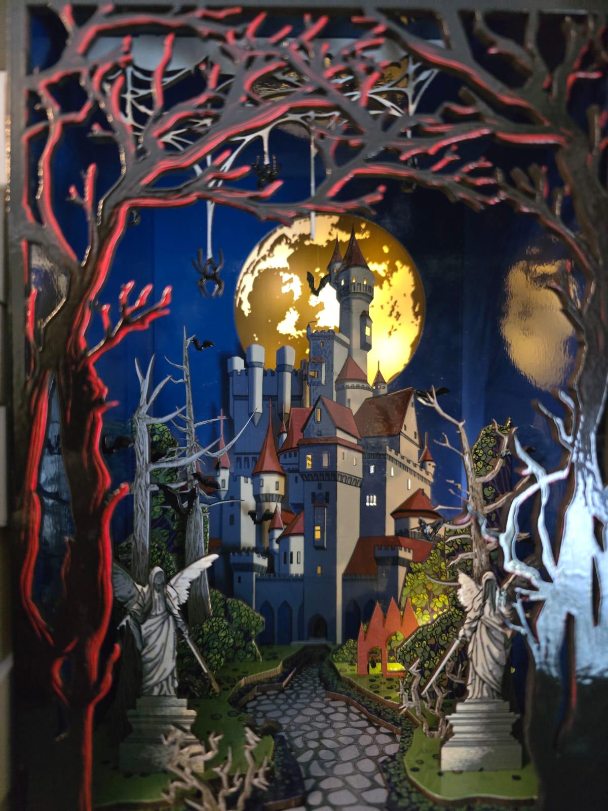 Dracula's Castle- UV Printed Book Nook / Diorama DIY Kit | Cornel73,Halloween