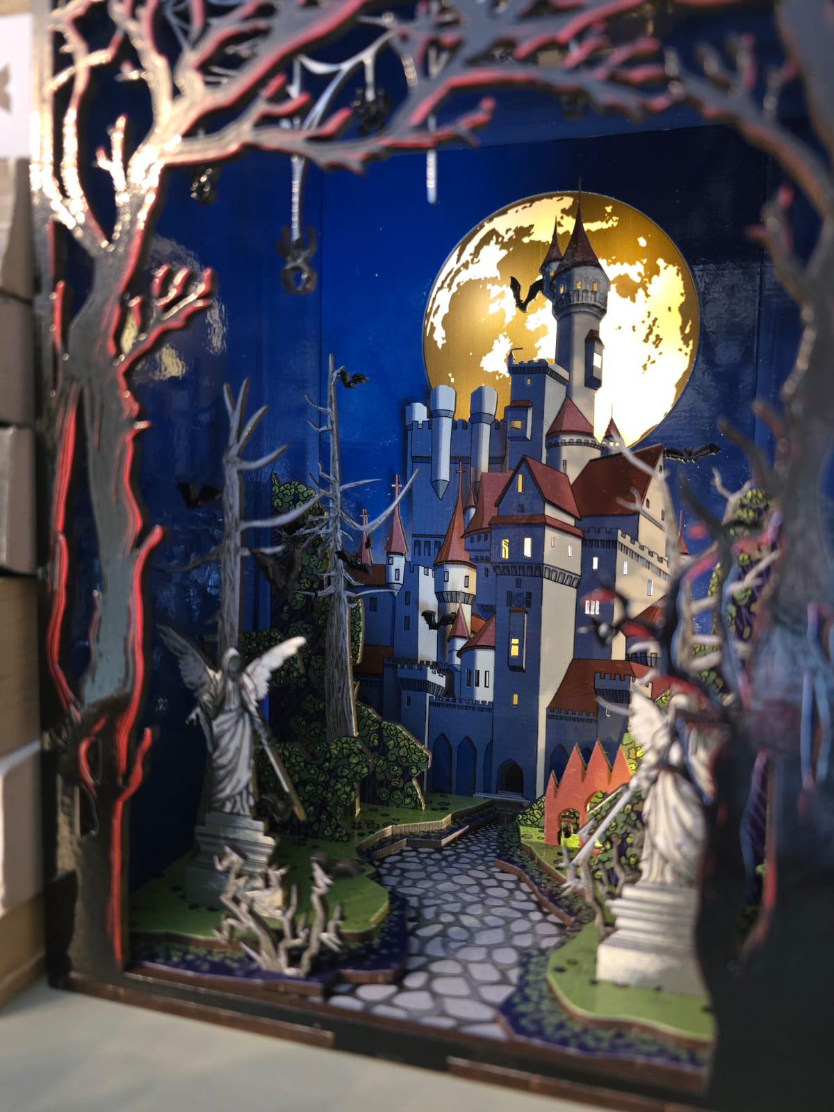 Dracula's Castle- UV Printed Book Nook / Diorama DIY Kit | Cornel73,Halloween