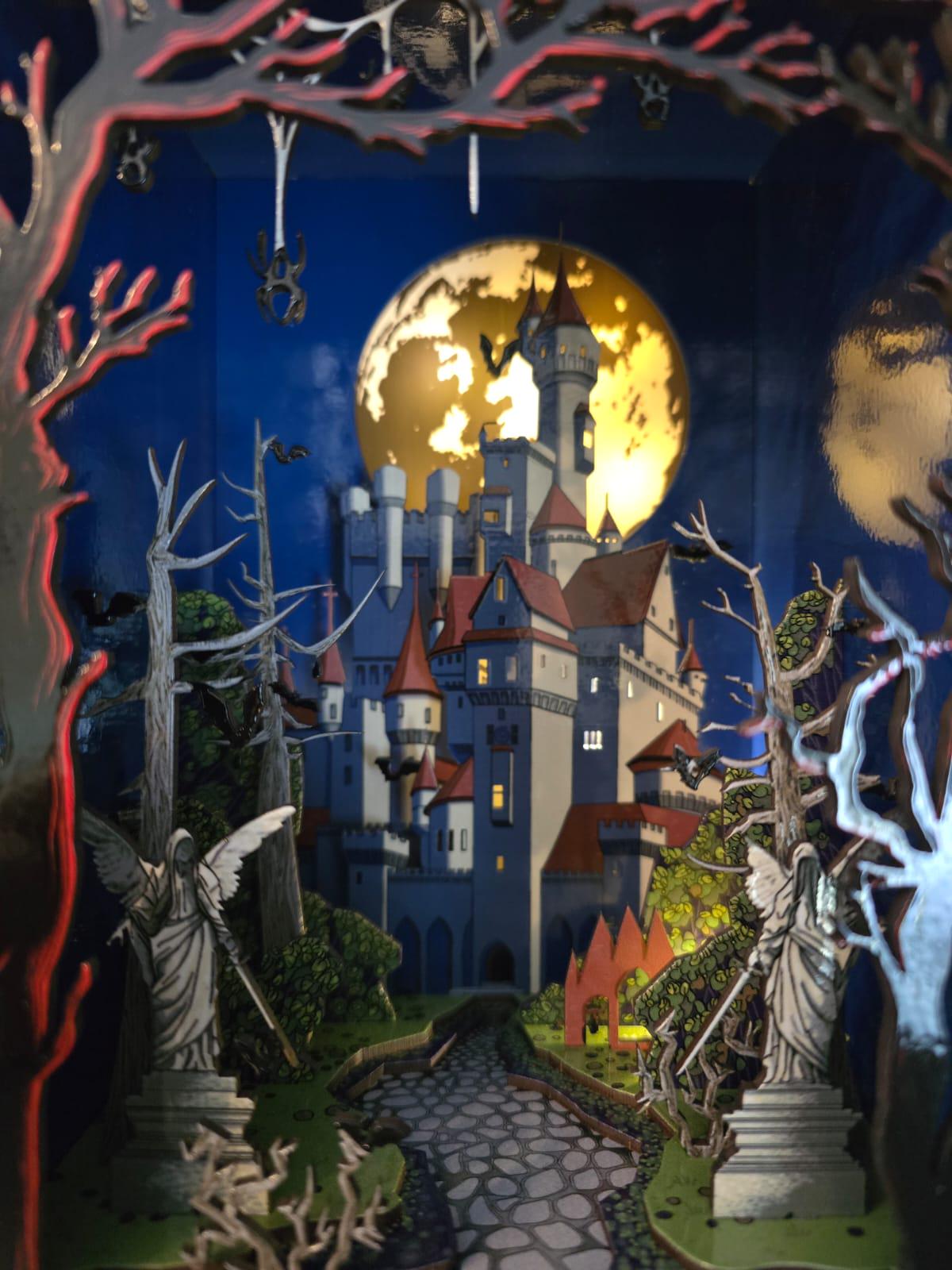 Dracula's Castle- UV Printed Book Nook / Diorama DIY Kit | Cornel73,Halloween