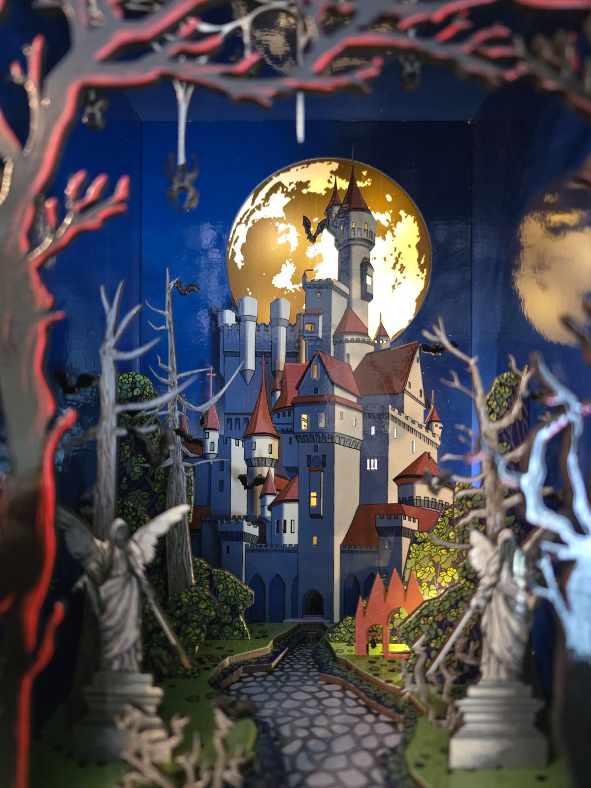 Dracula's Castle- UV Printed Book Nook / Diorama DIY Kit | Cornel73,Halloween