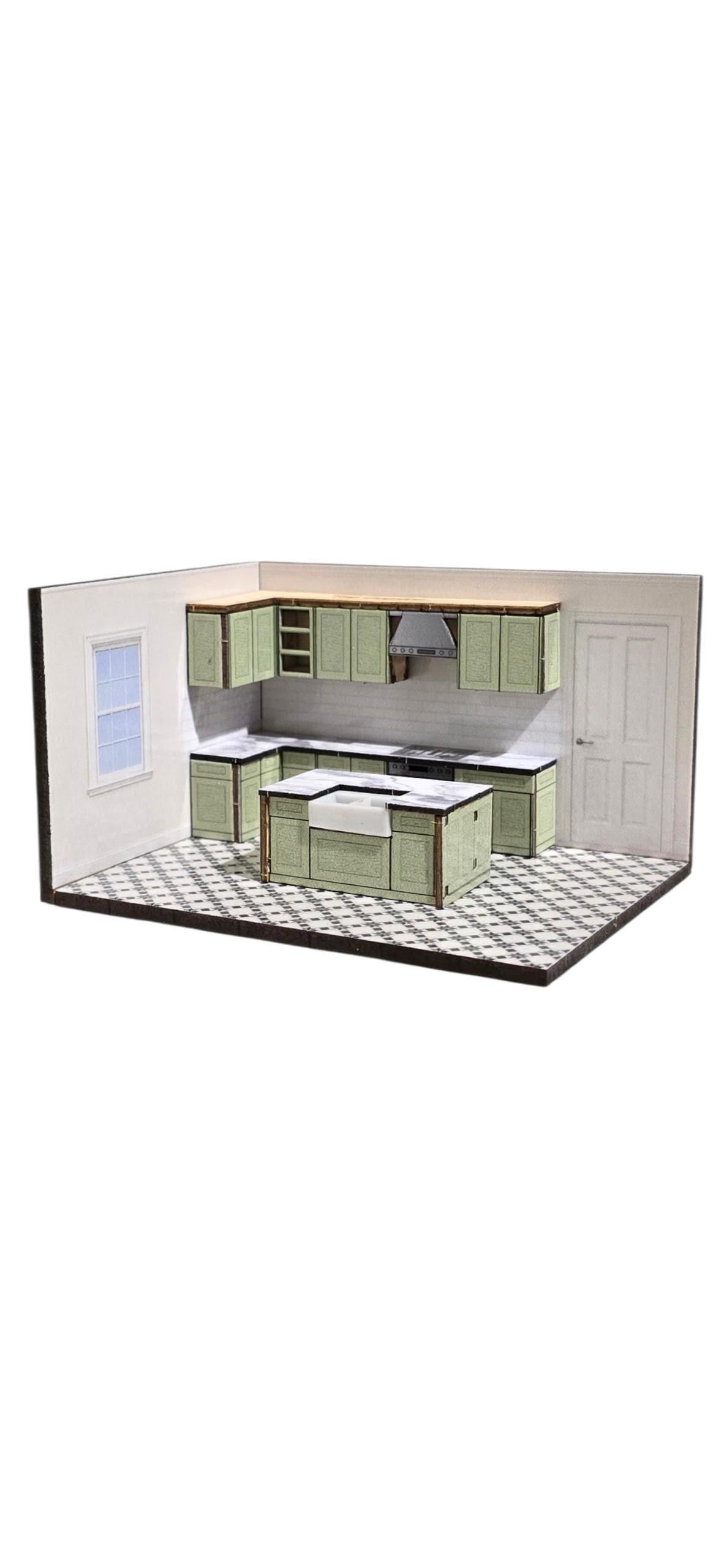 Modern Kitchen Kit 1:48th Scale for dollhouses, miniature houses