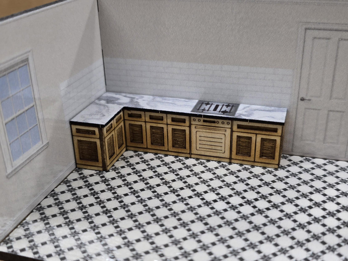 Modern Kitchen Kit 1:48th Scale for dollhouses, miniature houses