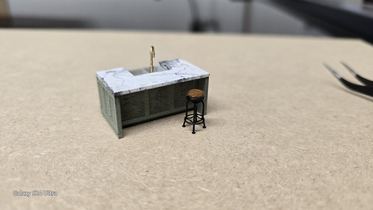 Modern Kitchen Kit 1:48th Scale for dollhouses, miniature houses