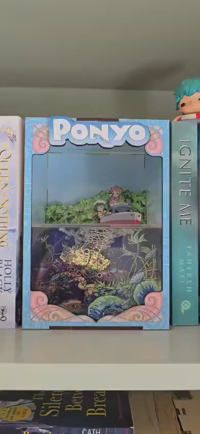 Ponyo Book Nook Kit - UV Printed, DIY Miniature Diorama | Animated Film Inspired