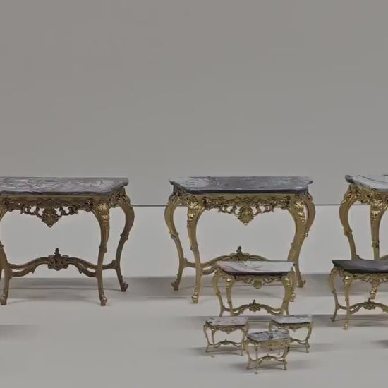 Baroque Side Table- Miniature-3D Printed-Finished painted