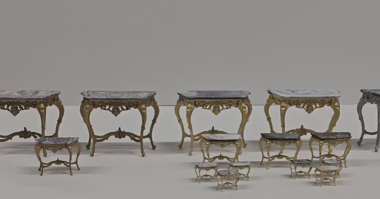 Baroque Side Table- Miniature-3D Printed-Finished painted