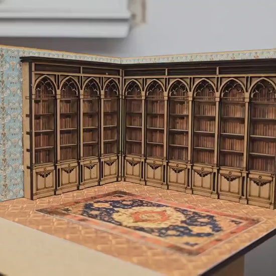 Venetian/ Gothic Bookcase Kit in 1:48th  scale . Miniature