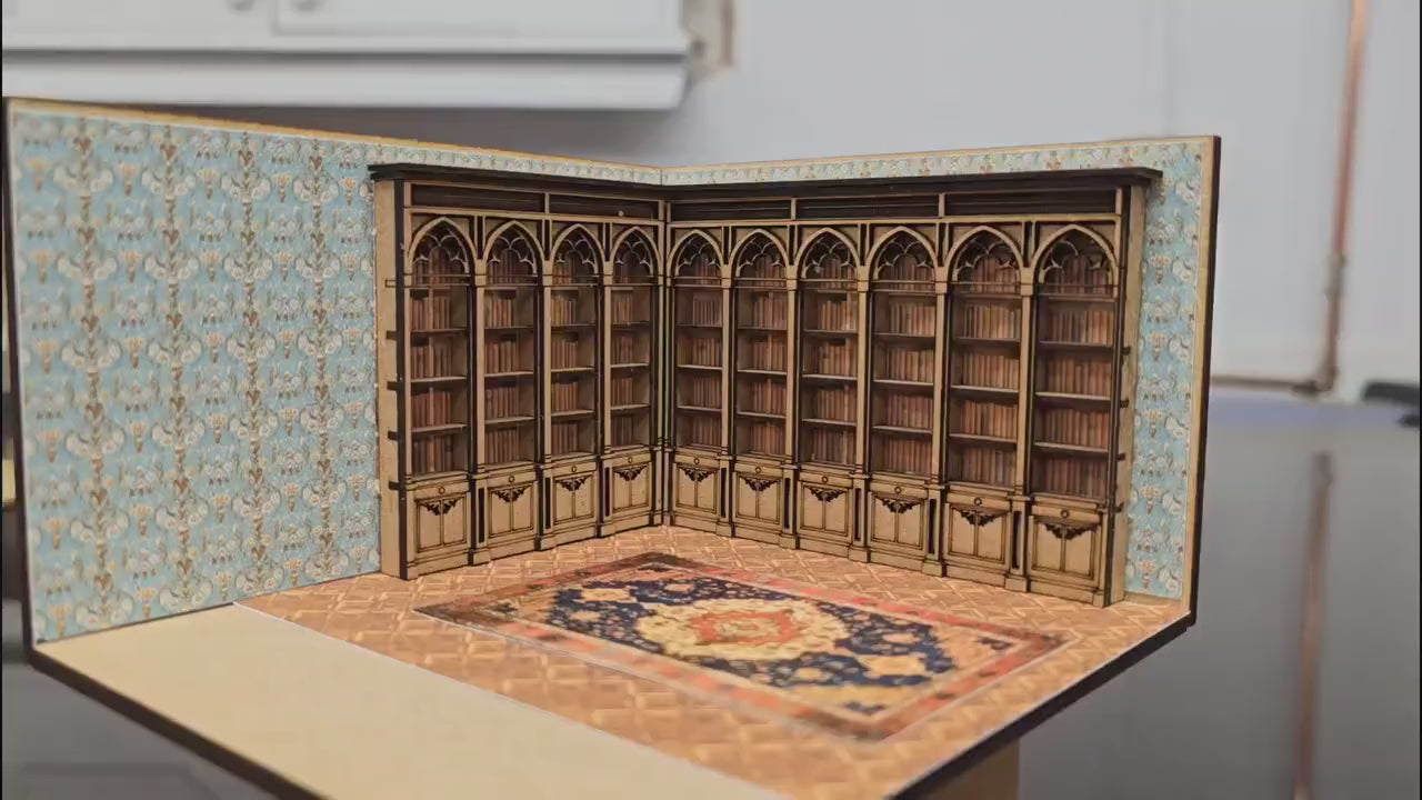 Venetian/ Gothic Bookcase Kit in 1:48th  scale . Miniature