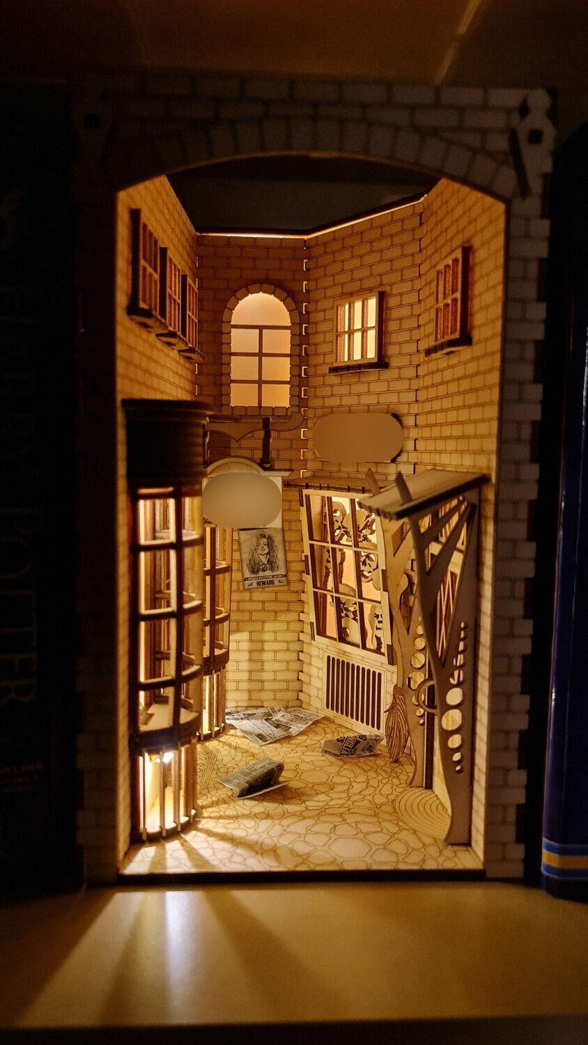 Wizard's Alley Book Nook Kit/ Diorama - Bookshelf End - Wooden 3D Puzzle | Cornel73